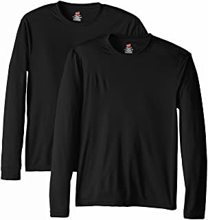 Hanes Men's Long Sleeve Cool Dri T-Shirt UPF 50+ (Pack of 2)