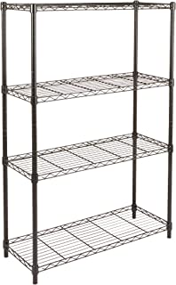 AmazonBasics 4-Shelf Shelving Storage Unit, Metal Organizer Wire Rack, Black