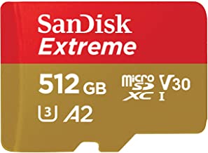 SanDisk 512GB Extreme MicroSDXC UHS-I Memory Card with Adapter - A2, U3, V30, 4K UHD, Micro SD - SDSQXA1-512G-GN6MA