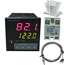 Inkbird F Display PID Temperature Controllers Thermostat Heat Sink and Solid State Relay 100 to 240ACV ITC-106VH 40DA SSR White Heat Sink K Probe