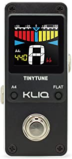 KLIQ TinyTune Tuner Pedal for Guitar and Bass - Mini - Chromatic - with Pitch Calibration and Flat Tuning (Power Supply Required)