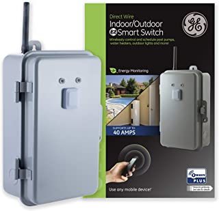 GE Enbrighten Plus Heavy Duty 40 Amp Smart Switch, Indoor/Outdoor Rated 120-277V, Energy Monitoring, Range Extender, Zwave Hub Required, Works with SmartThings, Wink, Alexa, 14285, Z-Wave 120-277VAC