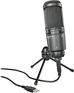 Audio-Technica AT2020USB PLUS Cardioid Condenser USB Microphone, Black