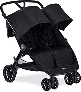 Britax B-Lively Double Stroller - Up to 100 pounds - Car Seat Compatible - UV 50+ Canopy - Adjustable Handlebar - Easy Fold, Raven