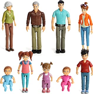 Beverly Hills Doll Collection  Sweet Li'l Family Set of 9 Action Figure Set- Grandpa, Grandma, Mom, Dad, Sister, Brother, Toddler, Twin Boy & Girl