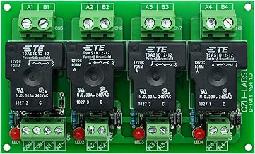 CZH-Labs 12V Passive 4 SPST-NO 30Amp Power Relay Module Board.
