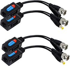 zdyCGTime Balun HD Cat5 RJ45 to BNC Video Baluns transceiver Passive with Power Connector for 720P 1080P 3MP 4MP 5MP 8MP HD-CVI/TVI/AHD/CVBS/960H Camera(2 Pairs)