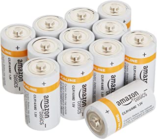 AmazonBasics C Cell Everyday 1.5 Volt Alkaline Batteries - Pack of 12