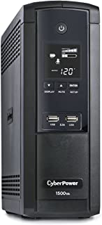 CyberPower BRG1500AVRLCD Intelligent LCD UPS System, 1500VA/900W, 12 Outlets, AVR, Mini-Tower, 5-Year Warranty