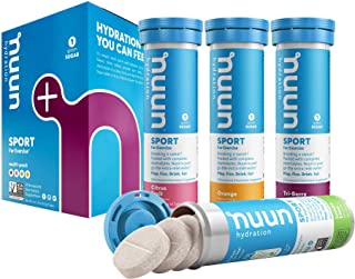 Nuun Sport: Electrolyte Tablets, Effervescent Hydration Supplement, Citrus Berry Mixed Flavor Pack, Box of 4 Tubes (40 servings), Sports Drink for Replenishment of Essential Electrolytes