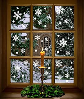 Moon Boat 272PCS Christmas Snowflakes Window Clings Decals Winter Wonderland Decorations Ornaments Party Supplies (7 Sheets)