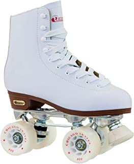Chicago Women's Premium Leather Lined Rink Roller Skate - Classic White Quad Skates
