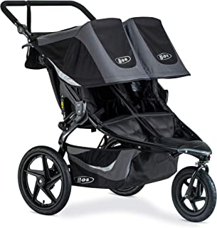BOB Revolution Flex 3.0 Duallie Jogging Stroller - Up to 100 Pounds - UPF 50+ Canopy - Adjustable Handlebar - Easy Fold, Graphite Black