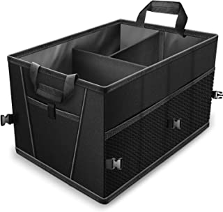 Trunk Organizer for Car SUV Truck Van Storage Organizers Best for Auto Accessories in Bed Interior, Collapsible Vehicle Caddy Large Box Tote Compartment Heavy Duty for Grocery, Tools or Boots
