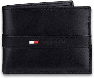 Tommy Hilfiger Men's Thin Sleek Casual Bifold Wallet with 6 Credit Card Pockets and Removable Id Window