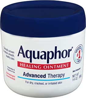 Aquaphor Healing Ointment - Moisturizing Skin Protectant for Dry Cracked Hands, Heels and Elbows - 14 oz. Jar