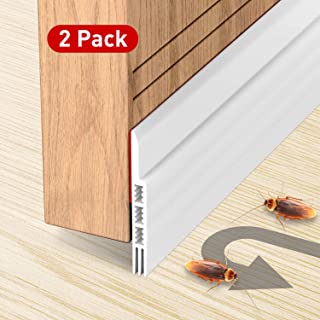 Holikme 2 Pack Door Draft Stopper Under Door Draft Blocker Insulator Door Sweep Weather Stripping Noise Stopper Strong Adhesive 39