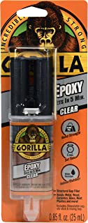 Gorilla 2 Part Epoxy, 5 Minute Set, .85 ounce Syringe, Clear