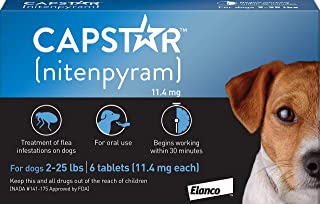 Elanco Animal Health Capstar Fast-Acting Oral Flea Treatment for Small Dogs, 6 Doses, 57 mg (2-25 lbs)