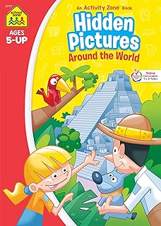 School Zone - Hidden Pictures Around the World Workbook - Ages 5 and Up, Hidden Objects, Hidden Picture Puzzles, Geography, Global Awareness, and More (School Zone Activity Zone® Workbook Series)