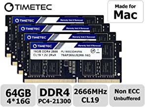 Timetec Hynix IC 64GB KIT(4x16GB) Compatible for Apple 2019 iMac 27-inch w/Retina 5K Display DDR4 2666MHz PC4-21300 2Rx8 CL19 1.2V SODIMM Memory RAM Upgrade (64GB KIT(4x16GB))