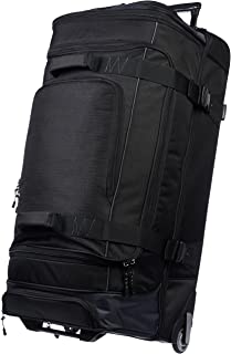 Ripstop Rolling Travel Luggage Duffle Bag With Wheels - 37 Inch, Black