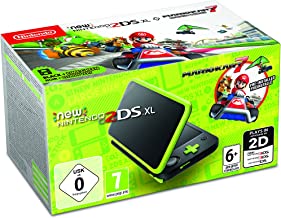 Nintendo Handheld Console - New Nintendo 2DS XL - Black and Lime Green - Pre-installed with Mario Kart 7 (Nintendo 3DS)
