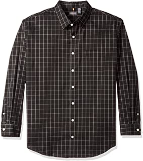 Men's Big and Tall Traveler Stretch Long Sleeve Button Down Black/Khaki/Grey Shirt