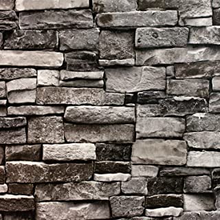 Blooming Wall Faux Stone Brick Wall Mural Wallpaper Vinyl for Livingroom Bedroom, 20.8 In32.8 Ft=57 Sq.ft.