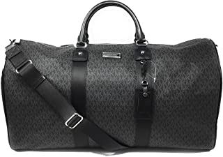 Michael Kors Leather PVC Travel Logo Duffle Large Bag Printed Duffel Luggage Black