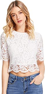 Best lace tops white Reviews