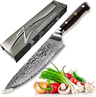 Zelite Infinity Chef Knife 8 Inch, Damascus Japanese AUS-10 Super Stainless Steel Blade Lasts a Lifetime, Sharpest Professional Chefs Knife For Cooking, Gyuto Made for Home Cook or Restaurant Kitchen