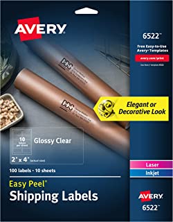 Avery Glossy Crystal Clear Address Labels for Laser & Inkjet Printers, 2