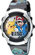 Pokémon Kids' Watch with Flashing LED Lights - Kids Digital Watch with Official Pokémon Characters on the Dial, Childrens Watch with Easy Buckle Strap, Kids Digital Watch, Safe for Children