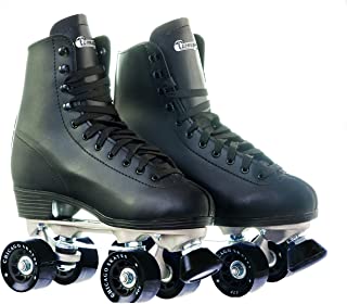 Chicago Men's Premium Leather Lined Rink Roller Skate - Classic Black Quad Skates