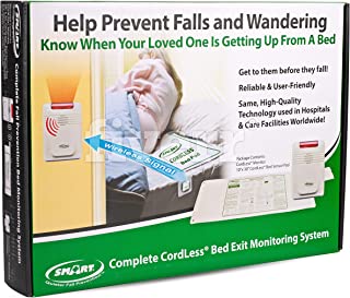 Smart Caregiver Corporation Cordless Bed Exit Monitoring System Alarm with Bed Pressure Sensing Pad - Help Prevent Falls and Wandering While Unattended