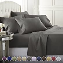 6 Piece Hotel Luxury Soft 1800 Series Premium Bed Sheets Set, Deep Pockets, Hypoallergenic, Wrinkle & Fade Resistant Bedding Set(King, Gray)
