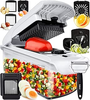 Fullstar Vegetable Chopper Onion Chopper Dicer - Peeler Food Chopper Salad Chopper Vegetable Cutter Vegetable Spiralizer Vegetable Slicer Zoodle Maker Lemon Squeezer Egg Separator Egg Slicer