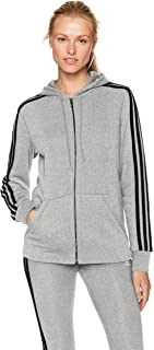 Women's Essentials Cotton Fleece 3-Stripe Full Zip Hoodie
