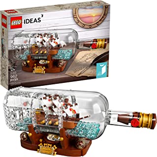LEGO Ideas Ship in a Bottle 21313 Expert Building Kit, Snap Together Model Ship, Collectible Display Set and Toy for Adults (962 Pieces)