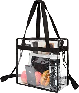 BAGAIL NFL and PGA Stadium Approved Clear Tote Bag with Zipper Closure Crossbody Messenger Shoulder Bag with Adjustable Strap