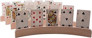 GrowUpSmart Set of 4 Wooden Playing Card Holders in Curved Design - 14