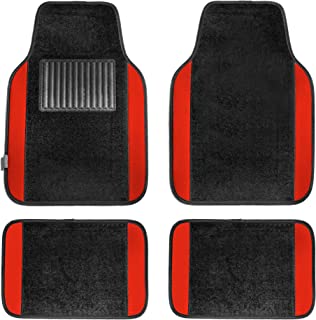 FH Group F14407RED Premium Full Set Carpet Floor Mat (Sedan and SUV with Driver Heel Pad Red)