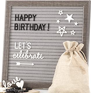 Felt Letter Board Message Sign – Bonus Cursive Word Pack, 640 Black & White Characters, 10x10 Grey Changeable Letterboard, Wall & Tabletop Display, 2 Storage Pouches & Gift Box
